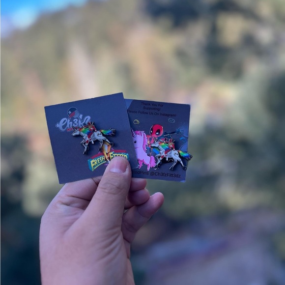 Deadpool as red ranger on a unicorn megazord pin. (glow In the dark) - Picture 1 of 2